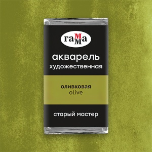 Акварель художественная оливковая, кювета 2,6 мл, Гамма