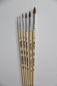 Кисть колонок (микс с синтетикой) круглая №5 (d-5,0mm) короткая ручка, Roubloff (серия 2D10)
